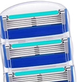 Maxbell 4Pcs Shaver Blades Refills Blade Replacement Cartridges for Men Leg Hand Hair Blue