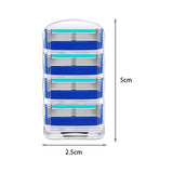 Maxbell 4Pcs Shaver Blades Refills Blade Replacement Cartridges for Men Leg Hand Hair Blue