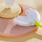 Maxbell Manual Toothbrush Children's Toothbrush for Children 2-12 Years Old Toddlers Pink