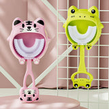 Maxbell Manual Toothbrush Children's Toothbrush for Children 2-12 Years Old Toddlers Pink