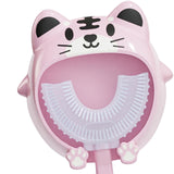 Maxbell Manual Toothbrush Children's Toothbrush for Children 2-12 Years Old Toddlers Pink