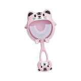 Maxbell Manual Toothbrush Children's Toothbrush for Children 2-12 Years Old Toddlers Pink