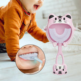 Maxbell Manual Toothbrush Children's Toothbrush for Children 2-12 Years Old Toddlers Pink