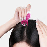 Maxbell Scalp Applicator Comb Reusable Hair Liquid Brush Hair Care with Clear Scales pink for paste