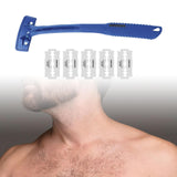 Maxbell Back Hair Shaver Ergonomic Handle Man Shaver Body Hair Trimmer for Men Women Blue