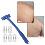 Maxbell Back Hair Shaver Ergonomic Handle Man Shaver Body Hair Trimmer for Men Women Blue
