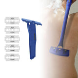 Maxbell Back Hair Shaver Ergonomic Handle Man Shaver Body Hair Trimmer for Men Women Blue