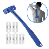 Maxbell Back Hair Shaver Ergonomic Handle Man Shaver Body Hair Trimmer for Men Women Blue