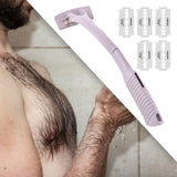 Maxbell Back Hair Shaver Ergonomic Handle Man Shaver Body Hair Trimmer for Men Women Gray