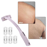 Maxbell Back Hair Shaver Ergonomic Handle Man Shaver Body Hair Trimmer for Men Women Gray