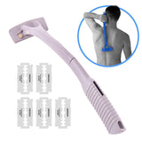 Maxbell Back Hair Shaver Ergonomic Handle Man Shaver Body Hair Trimmer for Men Women Gray