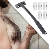 Maxbell Back Hair Shaver Ergonomic Handle Man Shaver Body Hair Trimmer for Men Women Black