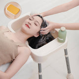 Maxbell Hair Washing Basin Elderly Adjustable Stand Shampoo Bowl for Bedside Seniors white