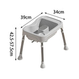 Maxbell Hair Washing Basin Elderly Adjustable Stand Shampoo Bowl for Bedside Seniors grey