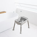 Maxbell Hair Washing Basin Elderly Adjustable Stand Shampoo Bowl for Bedside Seniors grey