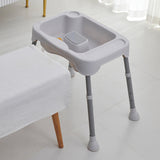 Maxbell Hair Washing Basin Elderly Adjustable Stand Shampoo Bowl for Bedside Seniors grey