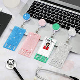 Maxbell Photocard Holder Badge Holder Reel Retractable Keychain for Home Backpacking blue