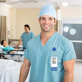 Maxbell Photocard Holder Badge Holder Reel Retractable Keychain for Home Backpacking blue