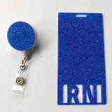 Maxbell Photocard Holder Badge Holder Reel Retractable Keychain for Home Backpacking blue