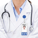 Maxbell Photocard Holder Badge Holder Reel Retractable Keychain for Home Backpacking blue