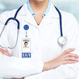 Maxbell Photocard Holder Badge Holder Reel Retractable Keychain for Home Backpacking blue