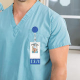 Maxbell Photocard Holder Badge Holder Reel Retractable Keychain for Home Backpacking blue