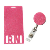 Maxbell Photocard Holder Badge Holder Reel Retractable Keychain for Home Backpacking pink