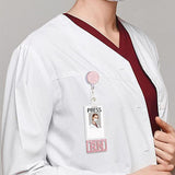 Maxbell Photocard Holder Badge Holder Reel Retractable Keychain for Home Backpacking pink