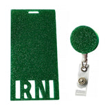 Maxbell Photocard Holder Badge Holder Reel Retractable Keychain for Home Backpacking green