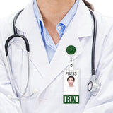 Maxbell Photocard Holder Badge Holder Reel Retractable Keychain for Home Backpacking green