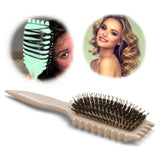 Maxbell Bristle Curl Brush Defining Curly Hair Brush for Salon All Hair Type Children Milky white