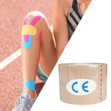 Maxbell Athletic Tape Muscle Tape 5M Roll Wrist Ankle Tape for Hands Shoulder Ankles skin