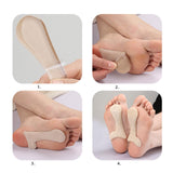 Maxbell 2 Pieces Arch Insoles Self Adhesive Universal Multifunction Gel Arch Support Velvet Apricot L