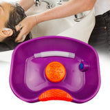 Maxbell Maxbell Bedside Shampoo Basin Reusable Backwash Wash Tub for Bedroom Bedside Grandma Purple
