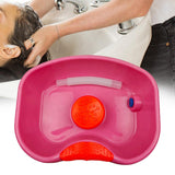 Maxbell Maxbell Bedside Shampoo Basin Reusable Backwash Wash Tub for Bedroom Bedside Grandma Pink