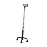 Maxbell Maxbell Quad Cane Anti Slip for Men Women for Extra Stability with Four Pronged Base half steel