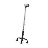 Maxbell Maxbell Quad Cane Anti Slip for Men Women for Extra Stability with Four Pronged Base half steel