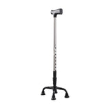 Maxbell Maxbell Quad Cane Anti Slip for Men Women for Extra Stability with Four Pronged Base half steel