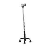 Maxbell Maxbell Quad Cane Anti Slip for Men Women for Extra Stability with Four Pronged Base half steel