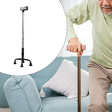Maxbell Maxbell Quad Cane Anti Slip for Men Women for Extra Stability with Four Pronged Base half steel