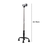Maxbell Maxbell Quad Cane Anti Slip for Men Women for Extra Stability with Four Pronged Base half steel