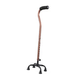 Maxbell Maxbell Quad Cane Anti Slip for Men Women for Extra Stability with Four Pronged Base bronze bent