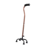 Maxbell Maxbell Quad Cane Anti Slip for Men Women for Extra Stability with Four Pronged Base bronze bent
