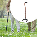 Maxbell Maxbell Quad Cane Anti Slip for Men Women for Extra Stability with Four Pronged Base bronze bent