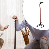 Maxbell Maxbell Quad Cane Anti Slip for Men Women for Extra Stability with Four Pronged Base bronze bent