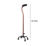 Maxbell Maxbell Quad Cane Anti Slip for Men Women for Extra Stability with Four Pronged Base bronze bent