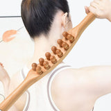 Maxbell Maxbell Wood Massage Tool Handheld Manual Lightweight with 12 Beads for Neck Leg SPA