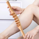 Maxbell Maxbell Wood Massage Tool Handheld Manual Lightweight with 12 Beads for Neck Leg SPA