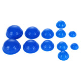 Maxbell 12 Pieces Silicone Vacuum Cupping Cup Flexible Accessory Silicone Can Puller blue