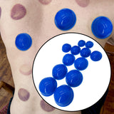 Maxbell 12 Pieces Silicone Vacuum Cupping Cup Flexible Accessory Silicone Can Puller blue